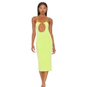 h:ours Reagan Midi Dress in Acid Lime